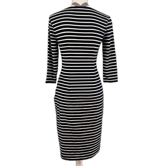 Rephyllis Black & White Striped Bodycon Dress - Size M - Picture 5 of 9